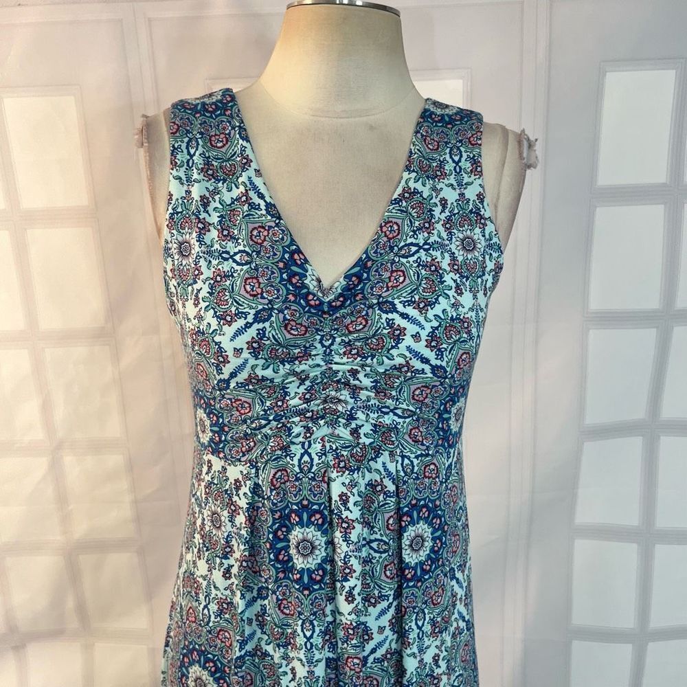 Talbots sleeveless paisley floral jersey maxi dress size small - Picture 2 of 10
